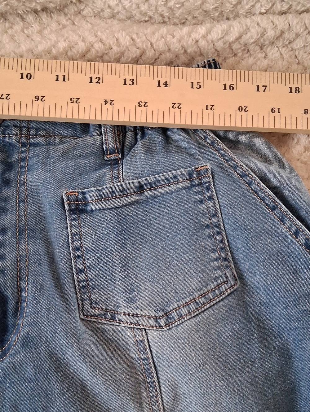 Light Blue Womens Cargo Jeans - Picture 3 of 6
